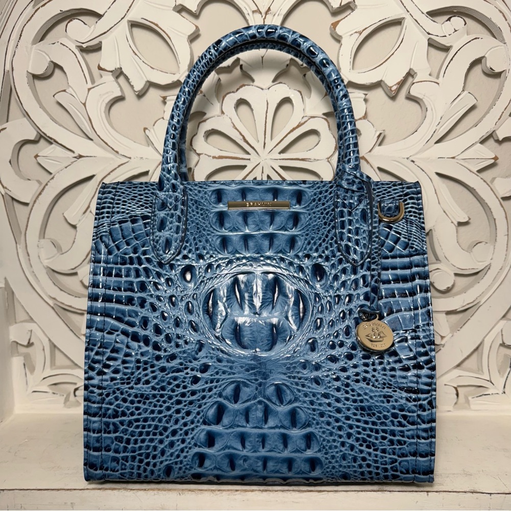 Brahmin Small Caroline Satchel Blue Serenade Melbourne Leather